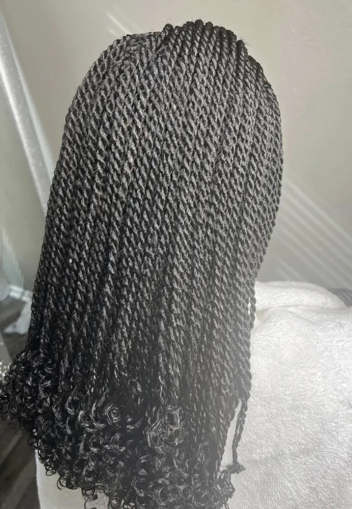 Long black Senegalese twists
